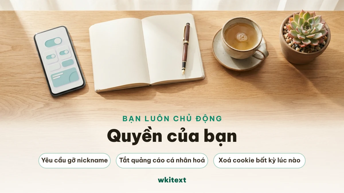 Quyền riêng tư của người dùng Wkitext Quyền của người dùng về dữ liệu cá nhân trên Wkitext