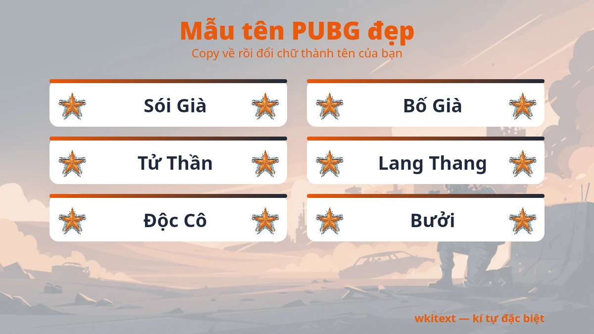 Mẫu tên PUBG đẹp