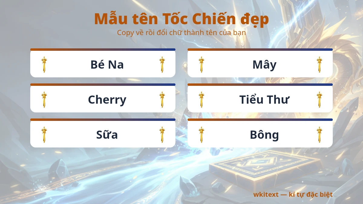 Mẫu tên Tốc Chiến đẹp