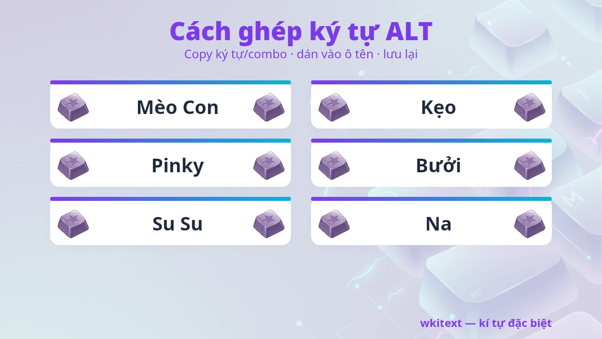 Cách dùng kí tự đặc biệt ALT