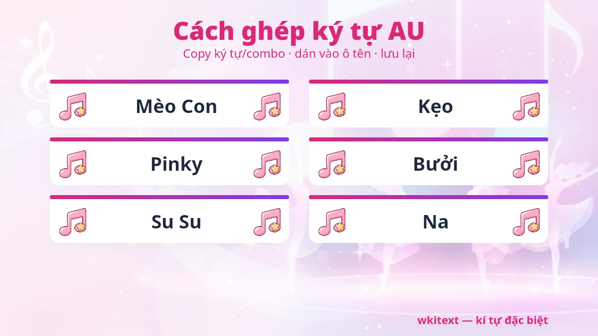 Cách dùng kí tự đặc biệt AU
