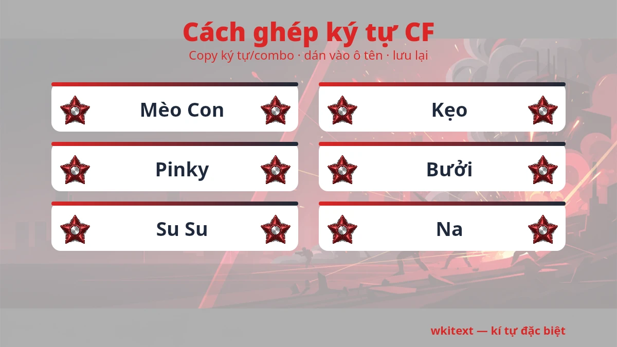 Cách dùng kí tự đặc biệt CF