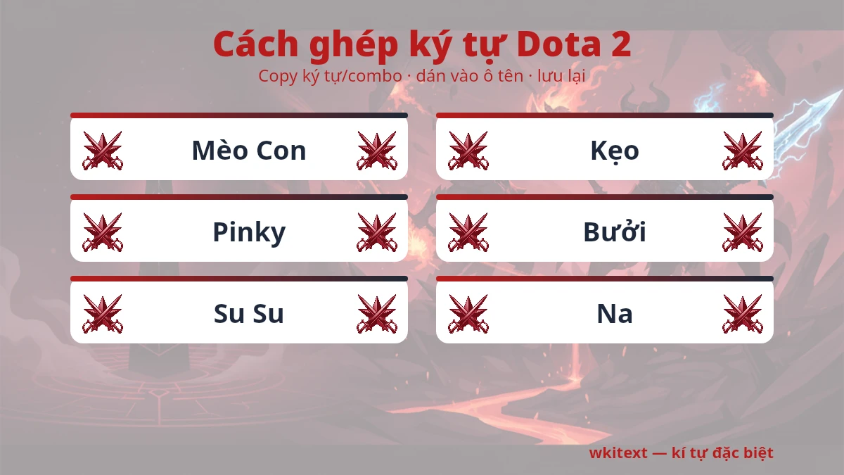 Cách dùng kí tự đặc biệt Dota 2