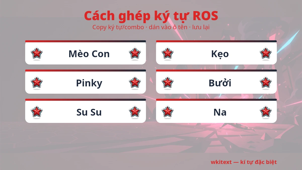 Cách dùng kí tự đặc biệt ROS