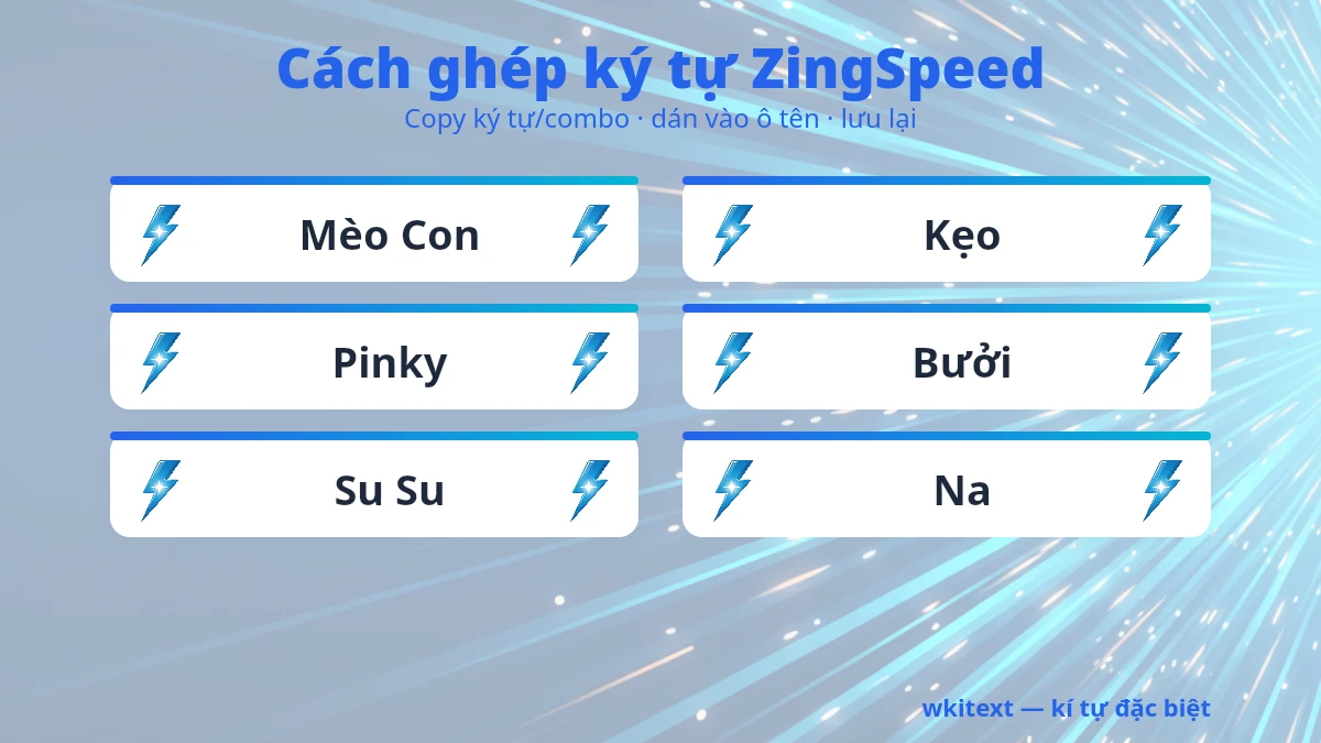 Cách dùng kí tự đặc biệt ZingSpeed