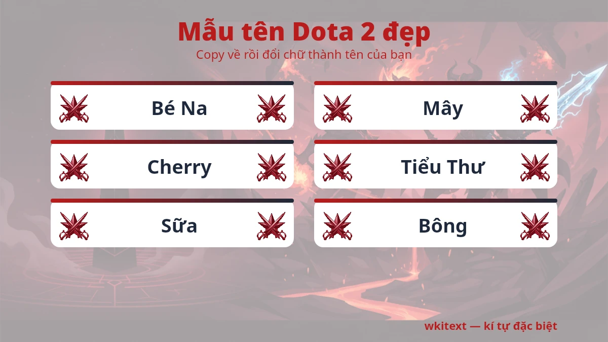 Mẫu tên Dota 2 đẹp