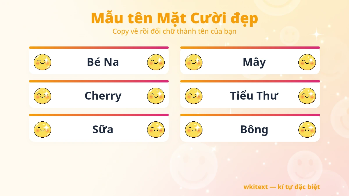 Mẫu tên Mặt Cười đẹp