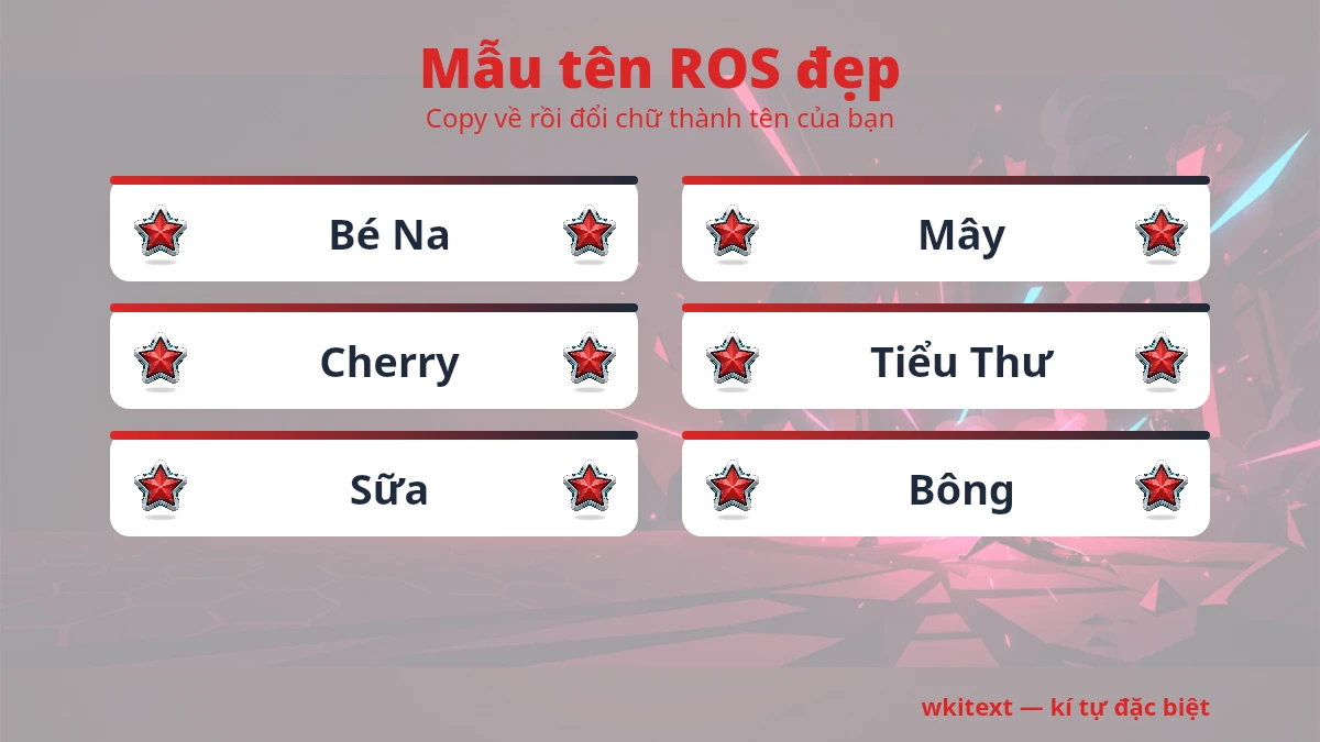 Mẫu tên ROS đẹp