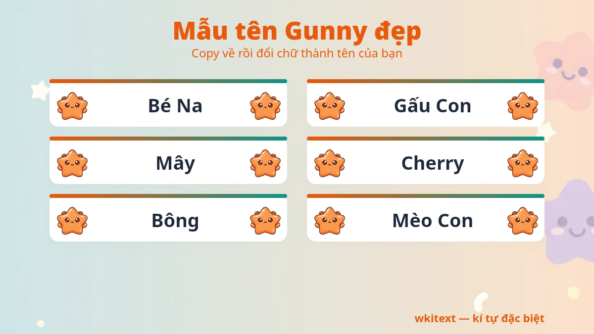 Mẫu tên Gunny đẹp