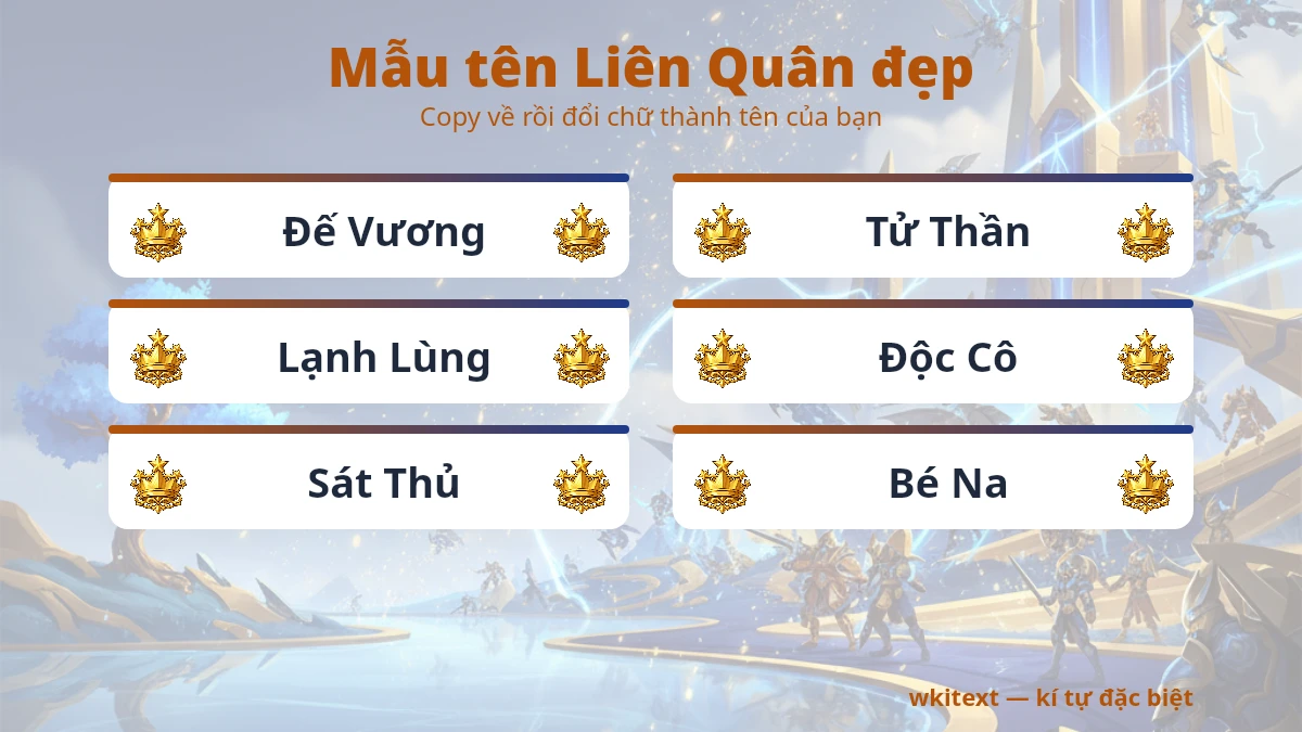 Mẫu tên Liên Quân đẹp