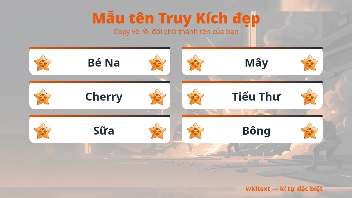 Mẫu tên Truy Kích đẹp