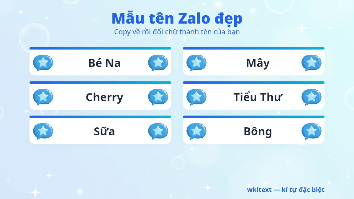 Mẫu tên Zalo đẹp