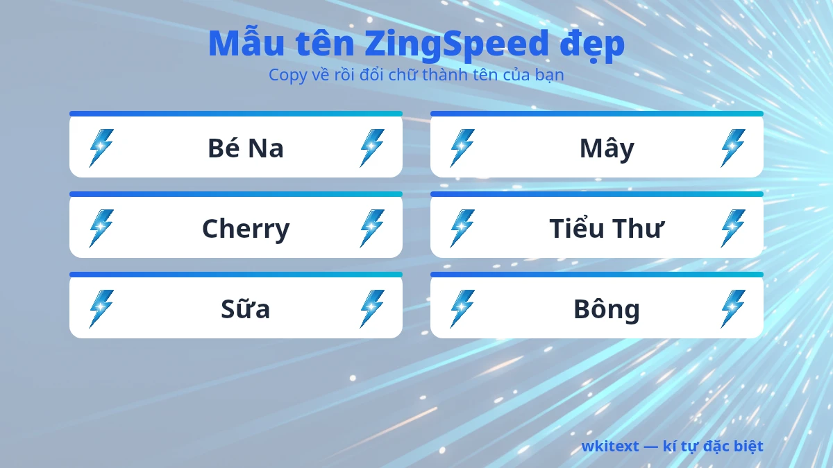 Mẫu tên ZingSpeed đẹp