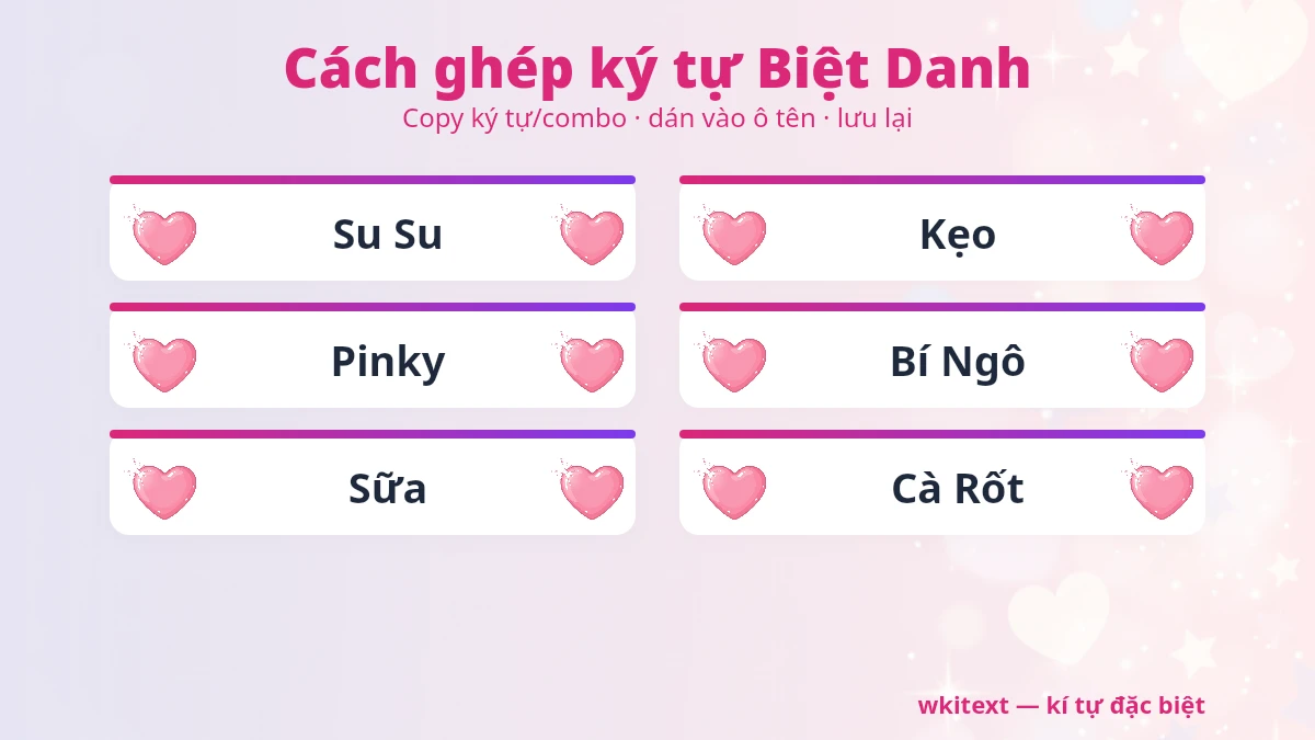Cách dùng kí tự đặc biệt Biệt Danh