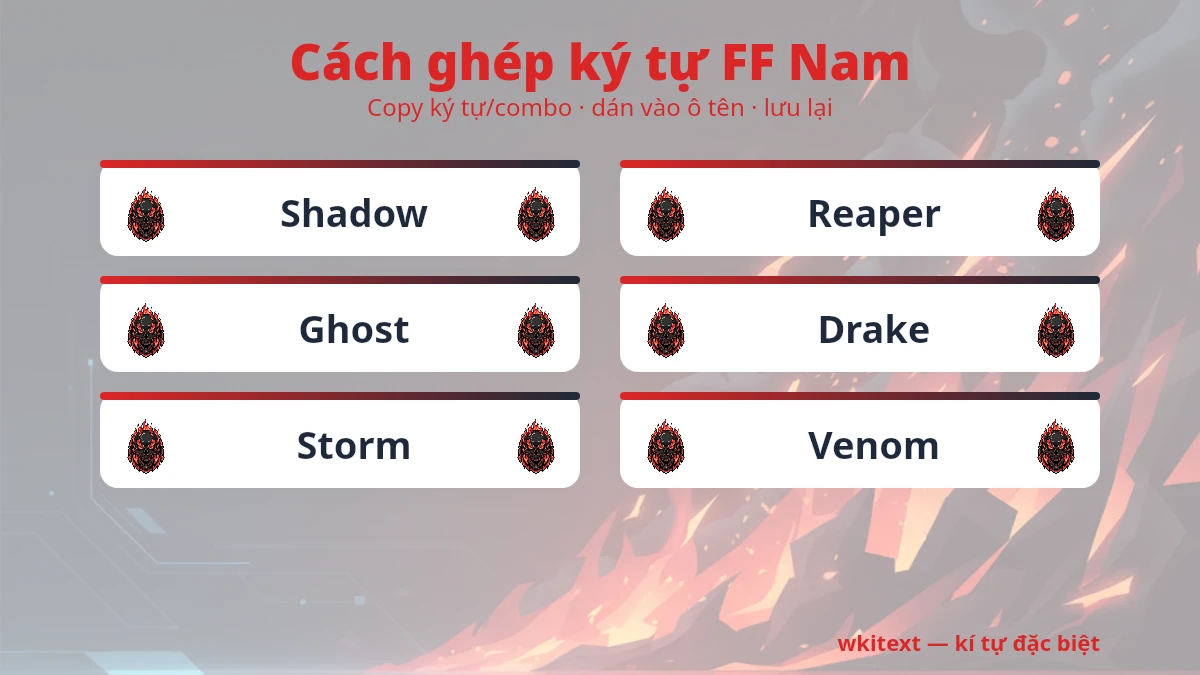 Cách đặt tên FF nam ngầu có kí tự đặc biệt