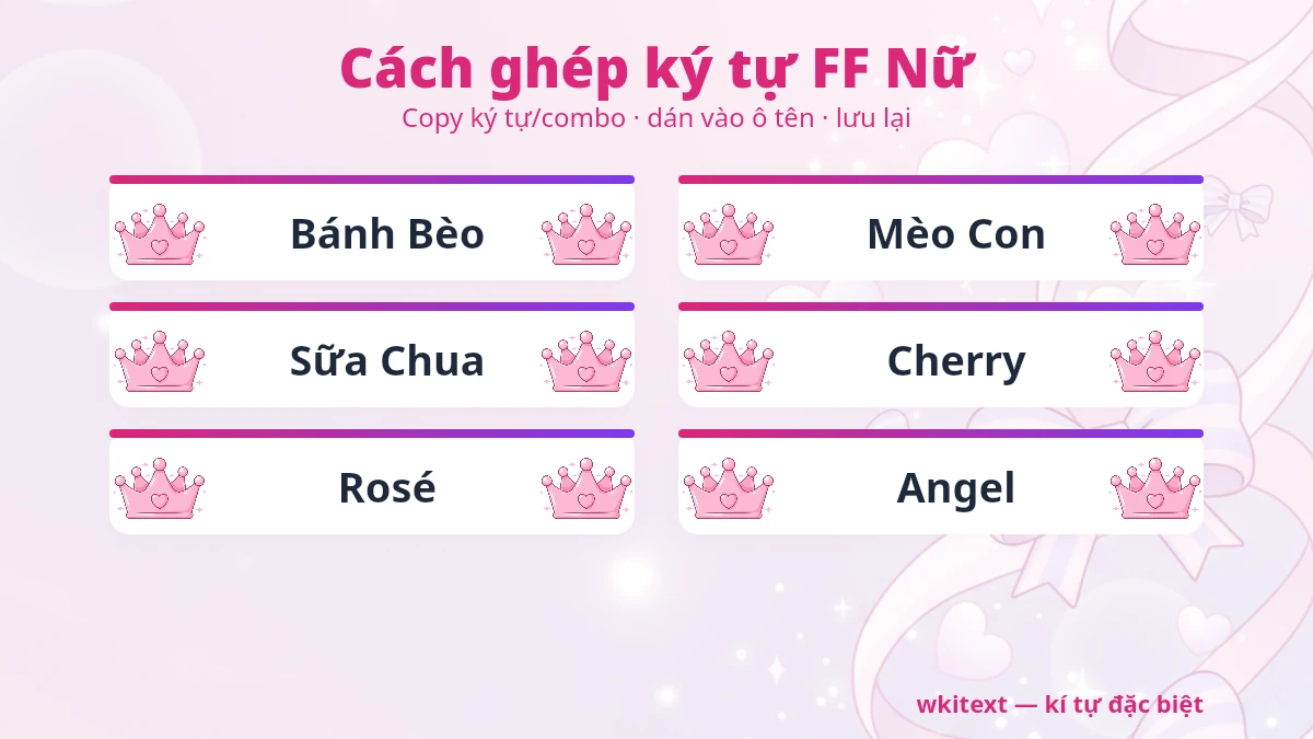 Cách đặt tên FF cho nữ có kí tự đặc biệt