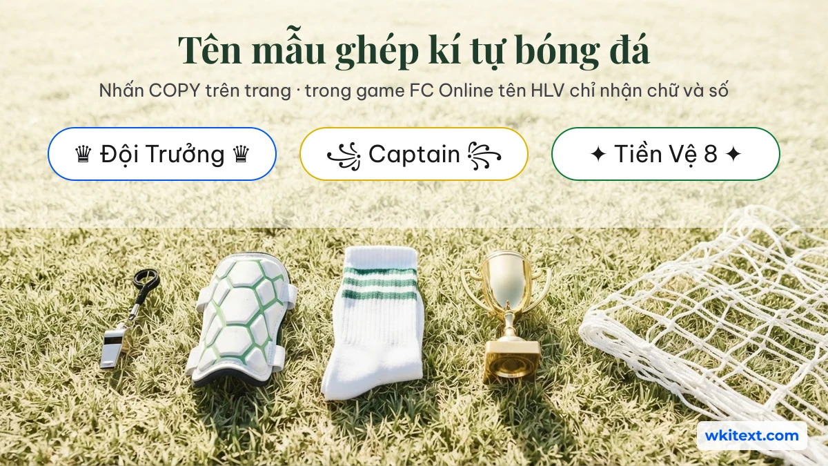 Tên FIFA mẫu ghép kí tự đặc biệt bóng đá