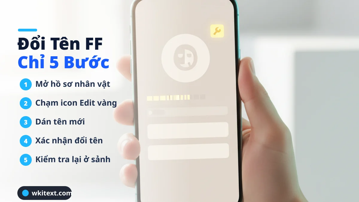 5 bước đổi tên Free Fire Các bước đổi tên Free Fire trong game