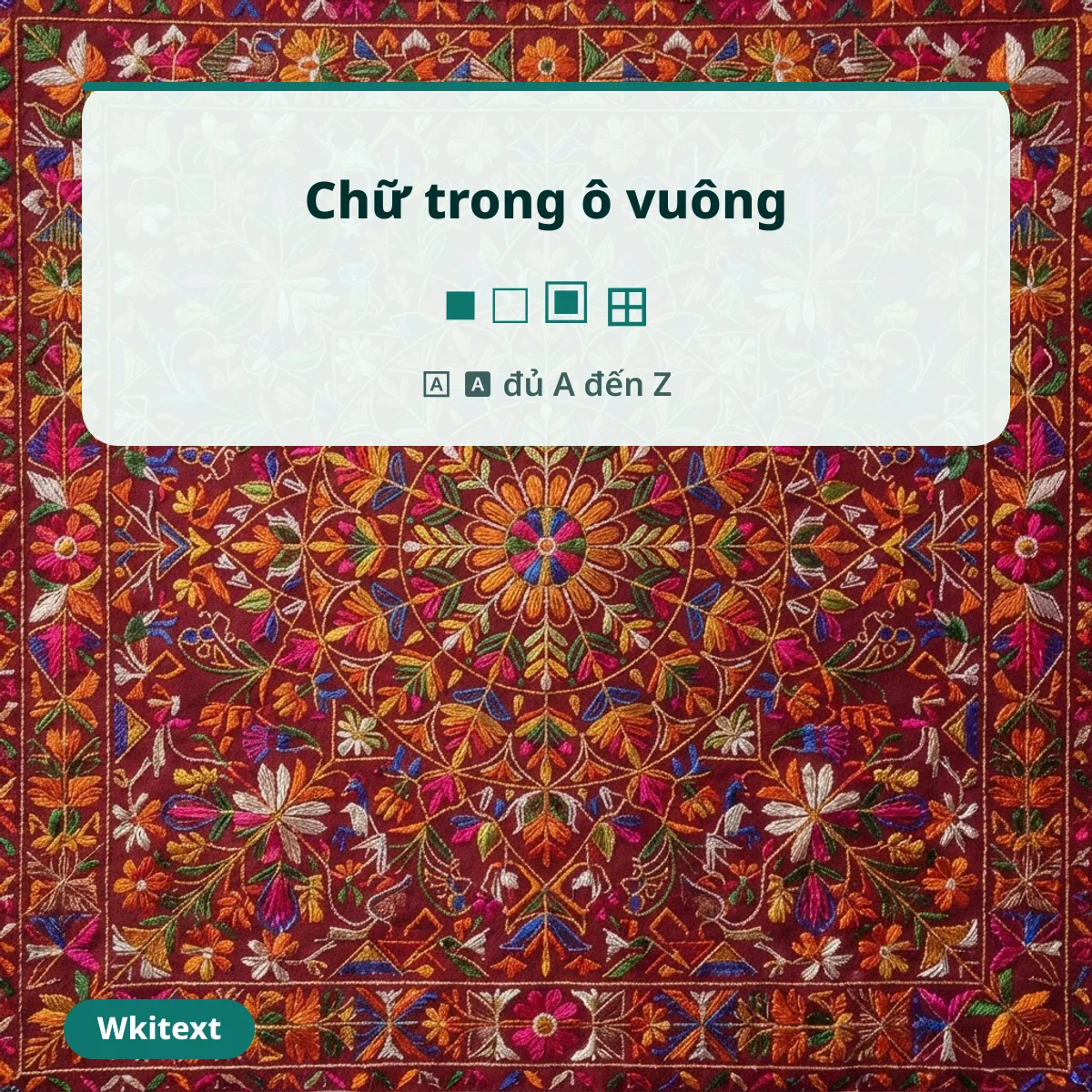 Chữ trong ô vuông từ A đến Z