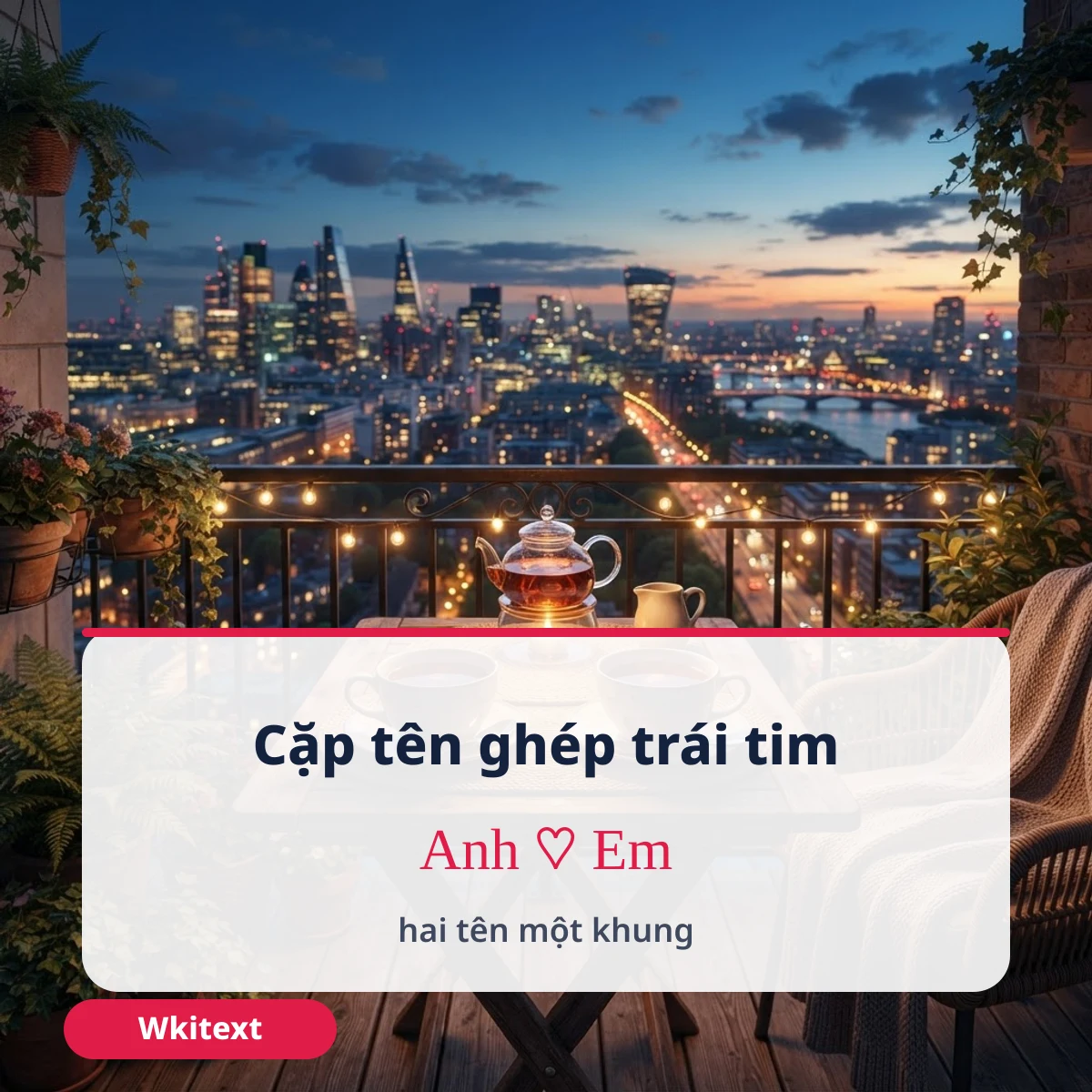 Kí tự cặp đôi ghép viền và tên mẫu