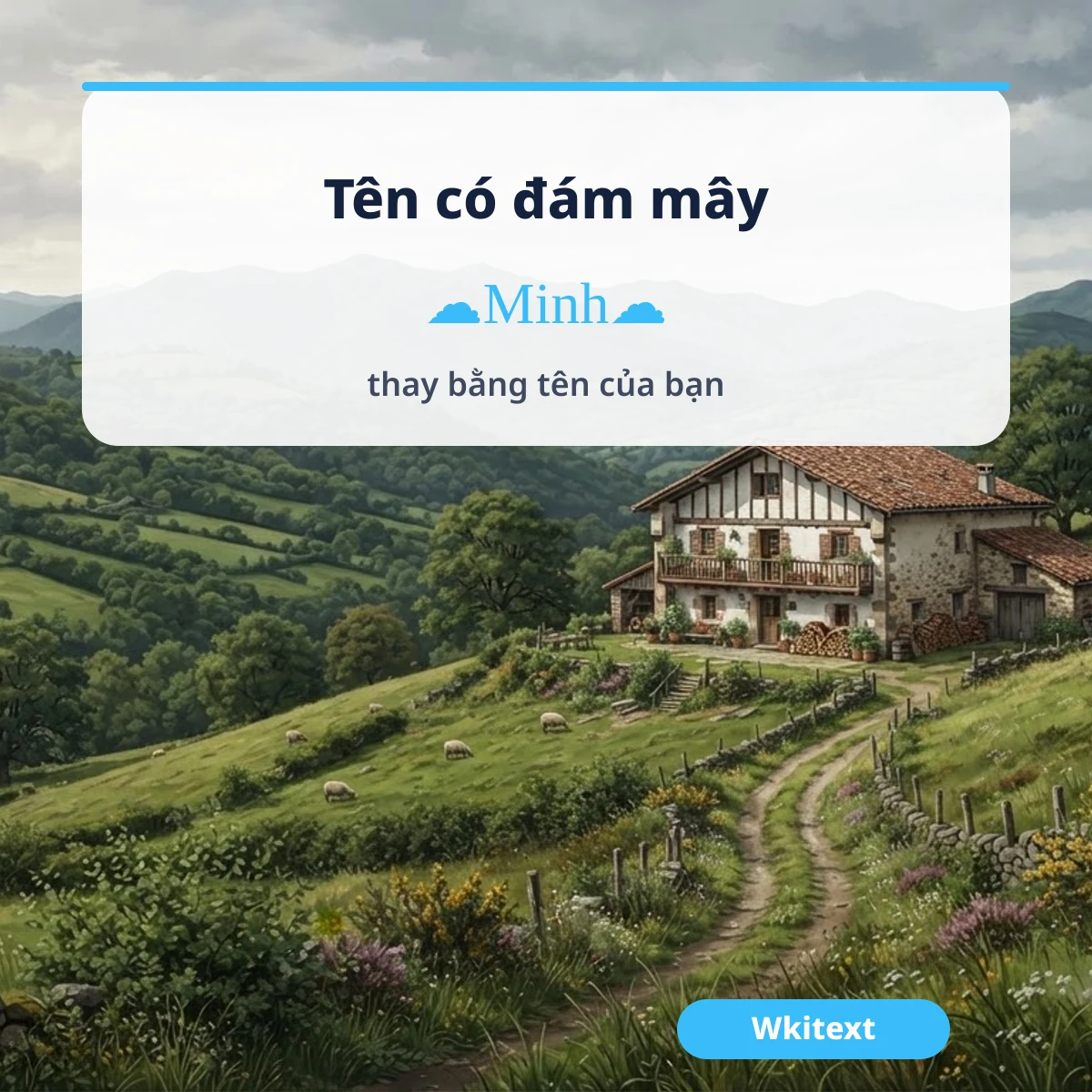 Mẫu kí tự đám mây có nút COPY