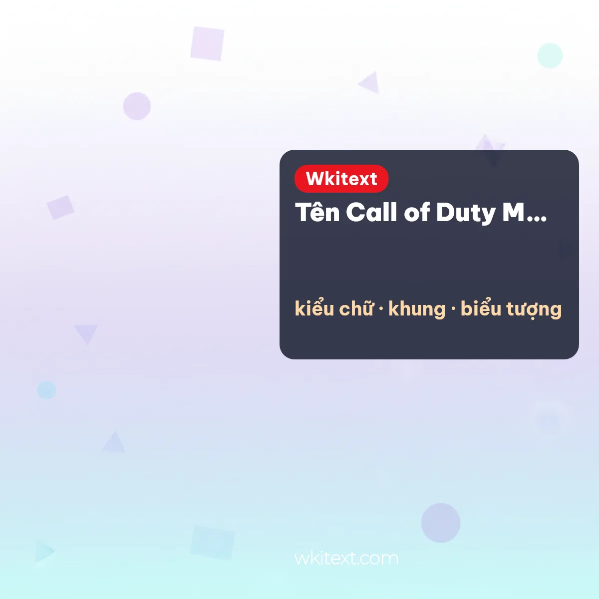 Khung tên Call of Duty Mobile và biểu tượng để ghép tên