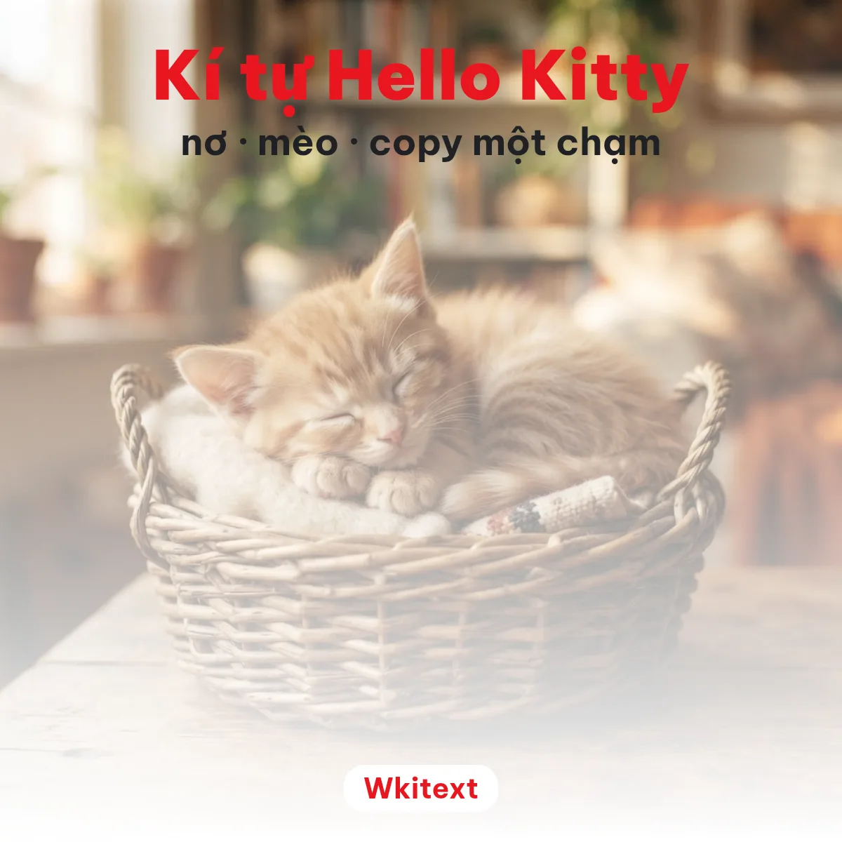 Kí tự Hello Kitty gồm nơ, mặt mèo và tên Kitty để chép và dán