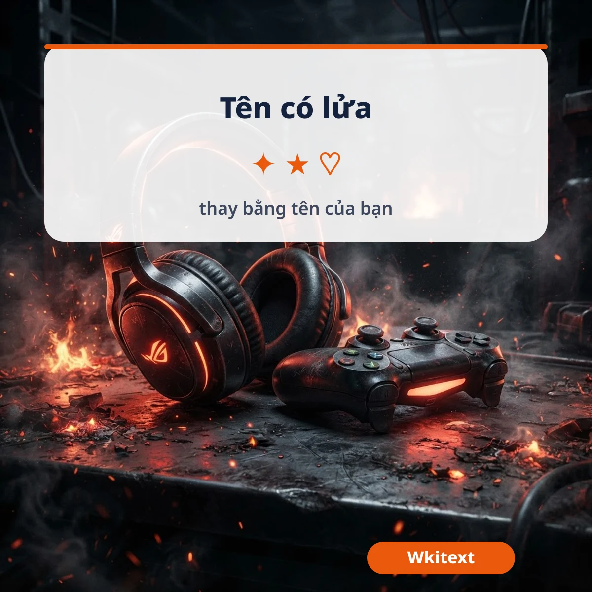 Mẫu kí tự lửa có nút COPY