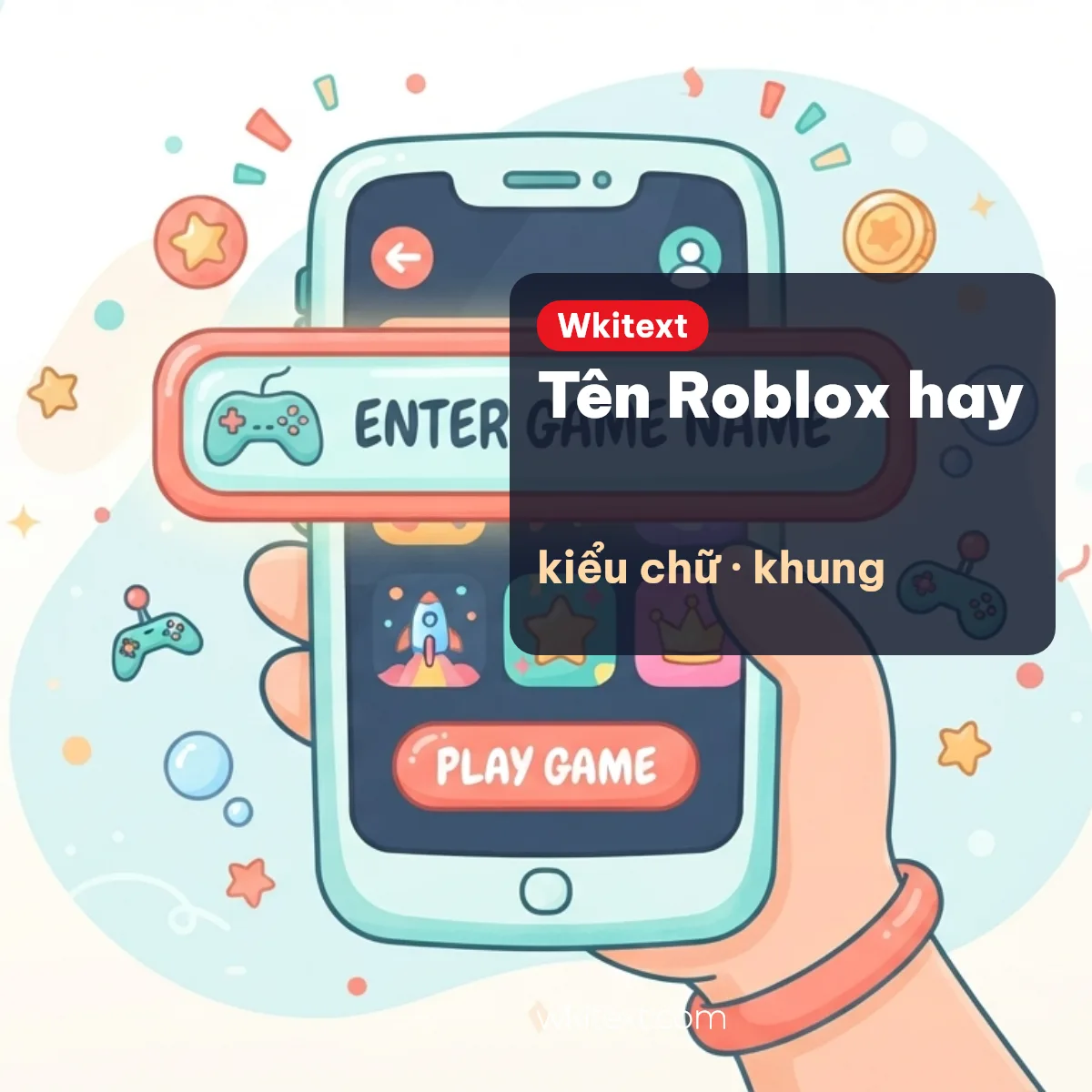 Khung tên Roblox và biểu tượng để ghép tên